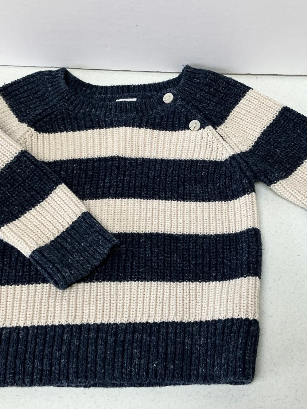 Baby GAP Boys Blue & White Knit Sweater 18-24 Months